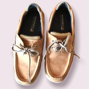 Sperry Topsiders Lanyard leather boys shoes sz 3M
